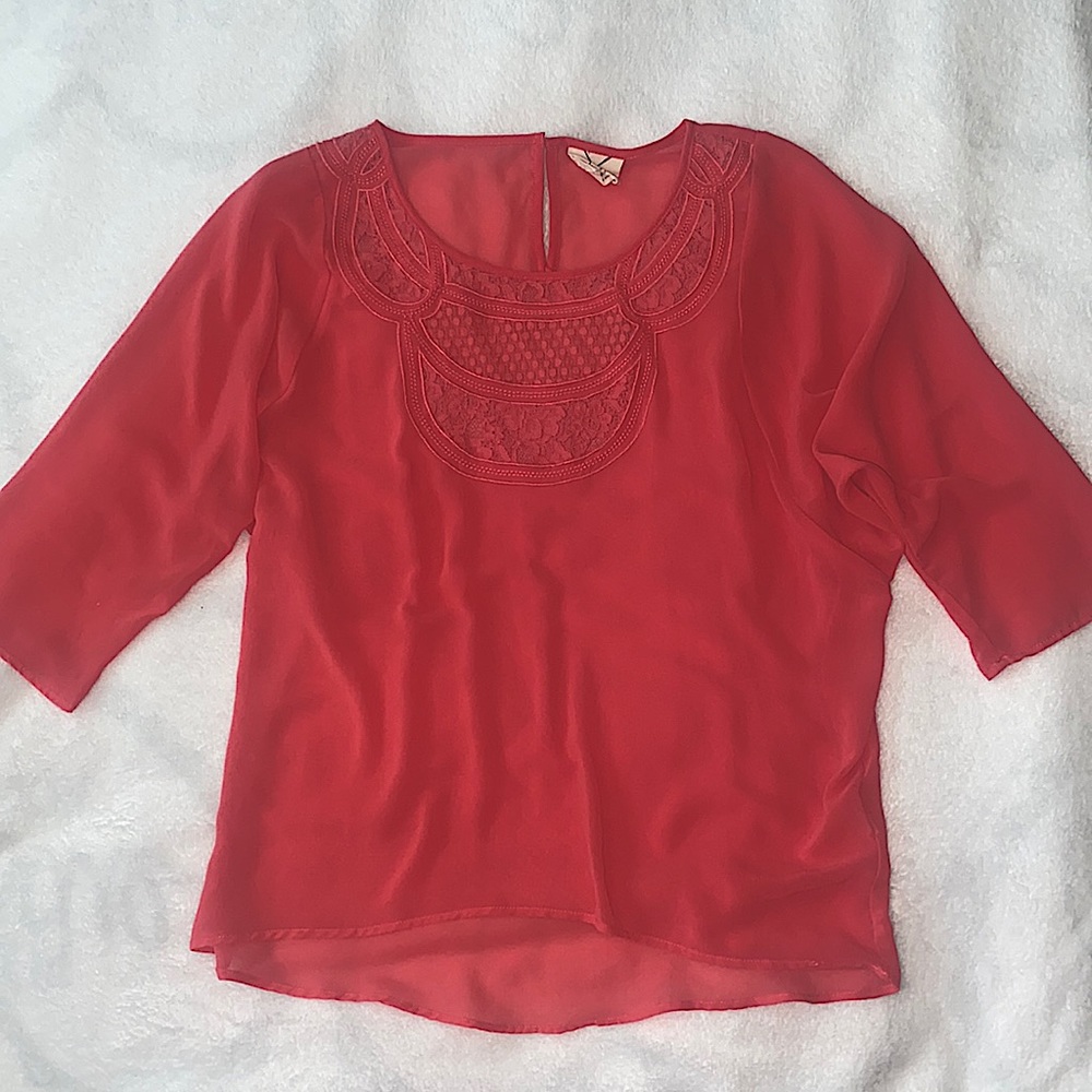 Urban Outfitters Pins And Needles Coral Blouse